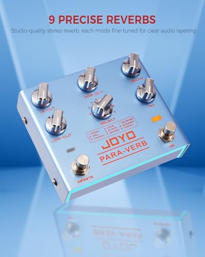 Image of JOYO Digital Stereo Reverb Guitar Pedal, 9 Modes (Room /Hall /Plate /Shimmer /Dream & More) with Hi-Cut /Low-Cut /Pre-Delay, Infinite & Trail, Preset Save, True Bypass (PARA-VERB R-31)