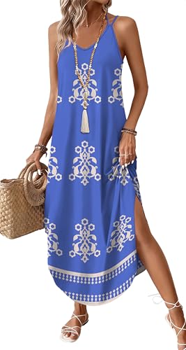 Image of WIHOLL Summer Dresses for Women 2026 Maxi Dress Boho Halter Dress Sundresses Beach Vacation Clothes Travel Outfits