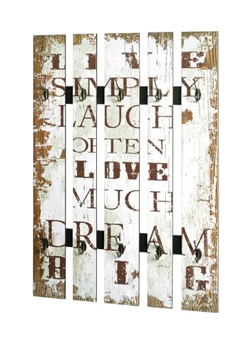 HAKU Möbel Wandgarderobe Motiv, Vintage, MDF, Metall - Maße: B 70 cm x H...