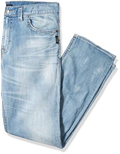 Silver Jeans Co. Men's Big and Tall Gordie Loose Fit Straight Leg Jean, light vintage wash, 44W X 32L