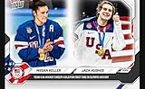 2026 Olympics T Now Megan Keller and Jack Hughes -#19 - Gold Medal -Team USA Hockey Sweeps Gold for First Time in Olympic History - Hockey - Sports Trading Card- Card Shipped in Protective Screwdown Holder.