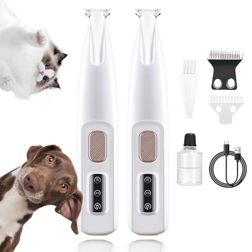 HIFILTURE Upgraded Dog Cat Paw Trimmer with LED Light, 18 mm Widen Blade (White)