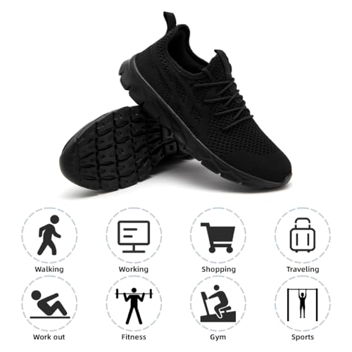 Image of DLWKIPV Mens Running Shoes Sneakers Non Slip Slip On Tennis Lightweight Athletic Cushioned Comfort for Walking Gym Fitness & Daily Training Leisure Sports