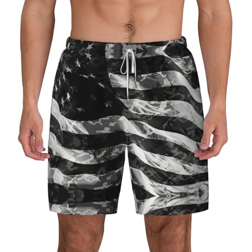 Short de bain pour homme anti-frottement séchage rapide avec imprimé drapeau américain