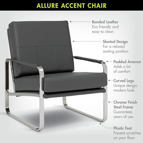 Sillón Plegable Cuero Sintético Gris Humo miniatura 4