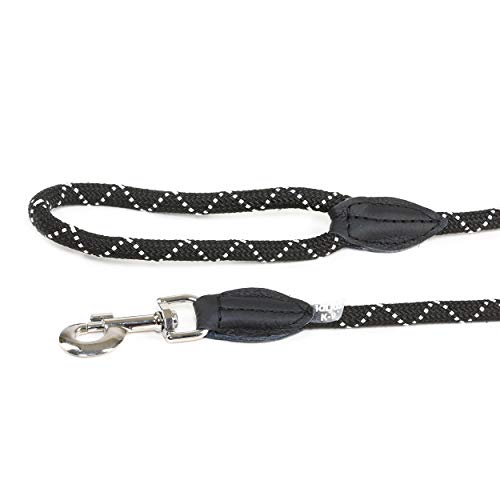 Julius-K9, 20200-IDC, IDC Führleine, Durchmesser 12 mm x 2m, rund mit zamak Karabiner schwarz, fluoreszierender