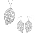 Produktbild Xuxuou Halskette Ohrring Schmuckset Blattform Halskette Ohrringe Anker Kette Schmuck Anhänger Damenschmuck Valentinstag Muttertag Weihnachtsgeschenk Kristallschmuck Legierung Silber
