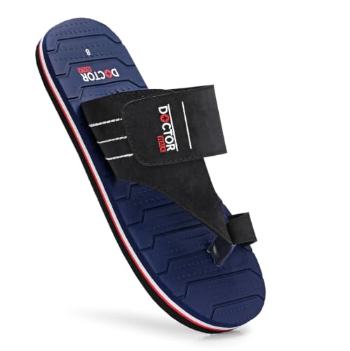 Image of Doctor Walk Men's Ortho Comfort Toe-Ring Slippers | Lightweight Non-Slip Cushioned Daily Wear Casual Sandals & Chappal for Men Extra Soft