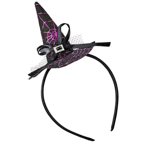 Spooktacular Creations Diadema de sombrero de bruja de Halloween, diadema de sombrero de bruja, diadema de sombrero de mago, diadema linda para niños, adultos, fiesta de Halloween, disfraz, cosplay,