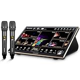 2025 InAndOn Chinese Karaoke System with Wireless Microphone, 18.5 inch Capacitive Touch Screen, 650K Cloud Song Library, YouTube Online Play, 4T