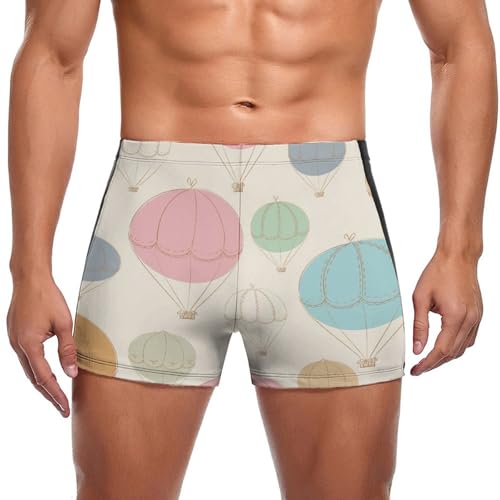 Maillot de bain homme boxer slip de bain motif montgolfière