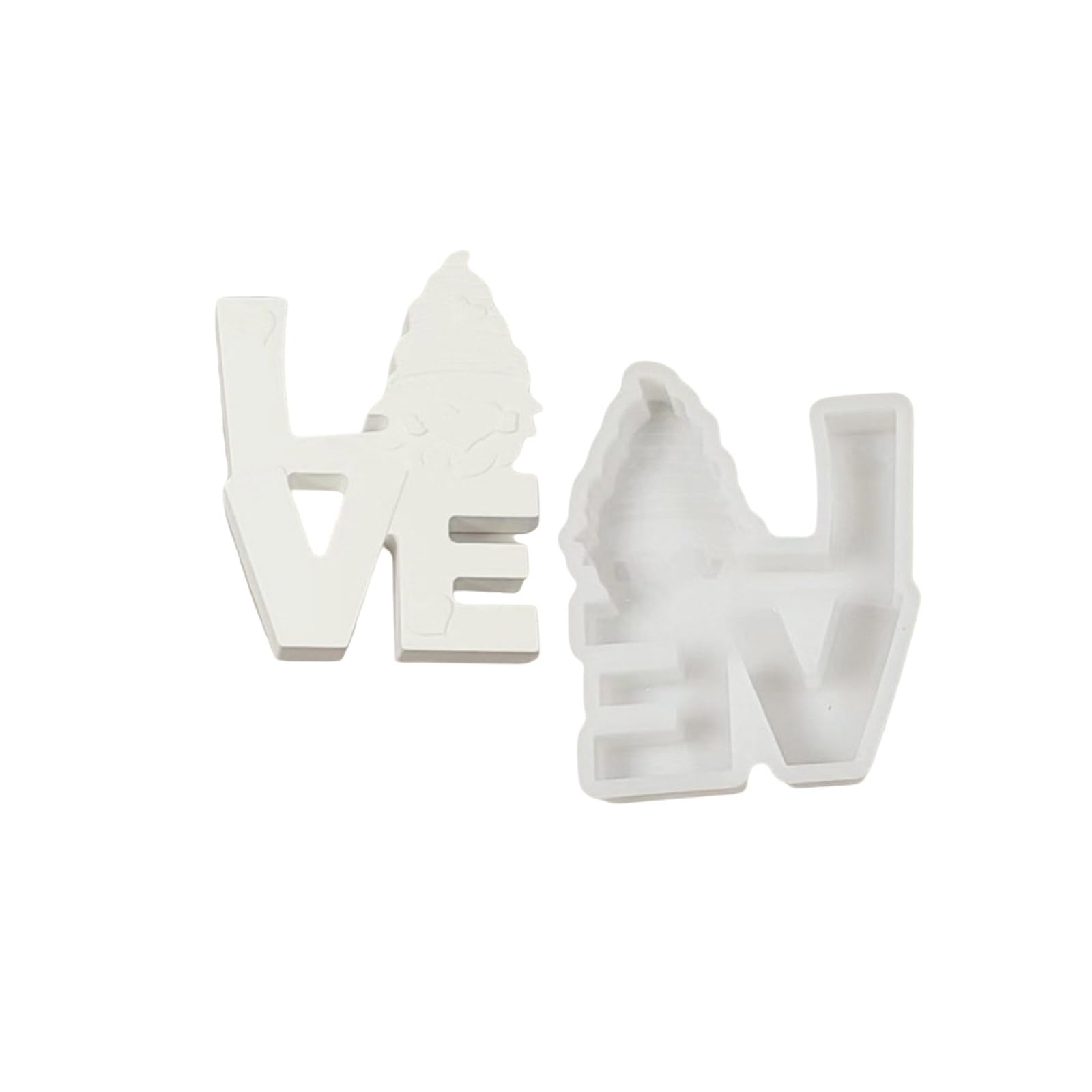 Elnwnnkc Silicone LOVE Gnomes Molds Ornament Epoxy Resin Molds Plasters Castings for Home Decoration Silicone Love Gnomes