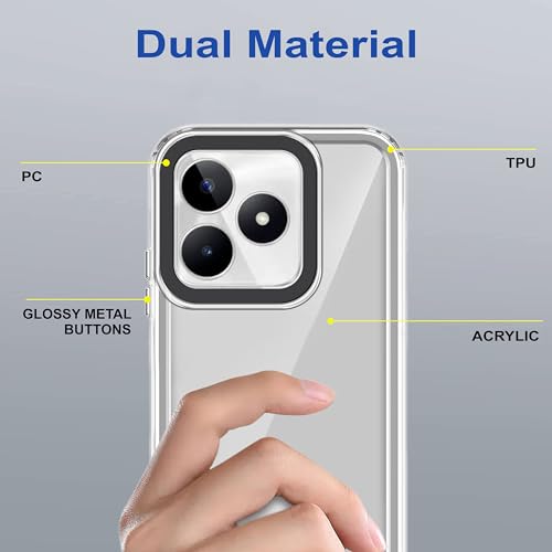 Image of Zapcase Back Case Cover for Realme C51 | Compatible for Realme C51 Back Cover | Case Cover with Camera Protection | (TPU + PC | Transparent)