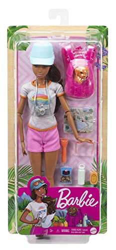 Barbie muñeca posable con accesorios y mochila miniatura 5