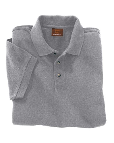 Polo coton ringspun Harriton M200 gris chiné pour homme de taille XXL