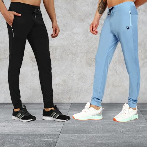 Image of RynoGear Track Pants for Men with Zipper Pockets (Pack of 2)