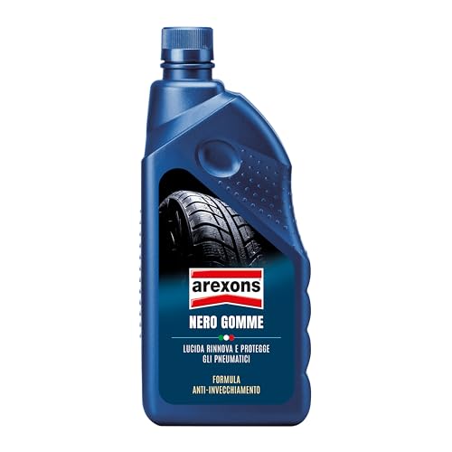 Arexons Nero Gomme 1L Rinnova e Protegge Elasticità Originale dello Pneumatico, Non Intacca Vernice, Plastiche o Cerchioni
