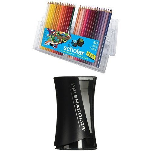 Prismacolor Scholar Colored Pencils, 60 Pack with Pencil Sharpener