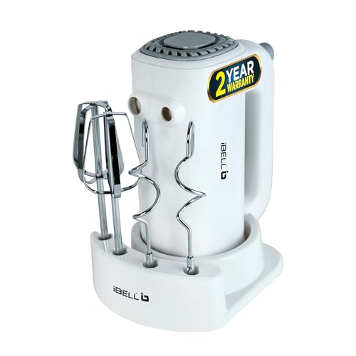 iBELL WHISK350 Electric Hand Mixer - 350W with 5 Speed Control, Stainless Steel Beaters & Dough...