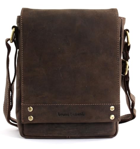 bruno banani Herren Leder Tasche Schultertasche Umhängetasche Aktentasche Braun 7203