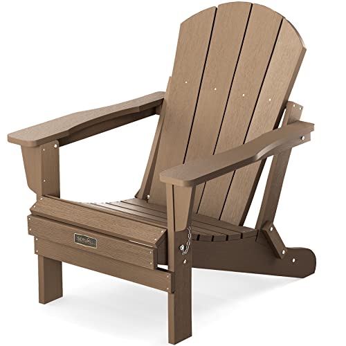 Serwall Folding Adirondack Chair Weather Resistant Adirondack Chairs Outdoor Chairs Adirondack Chair- Wooden #TOP17
