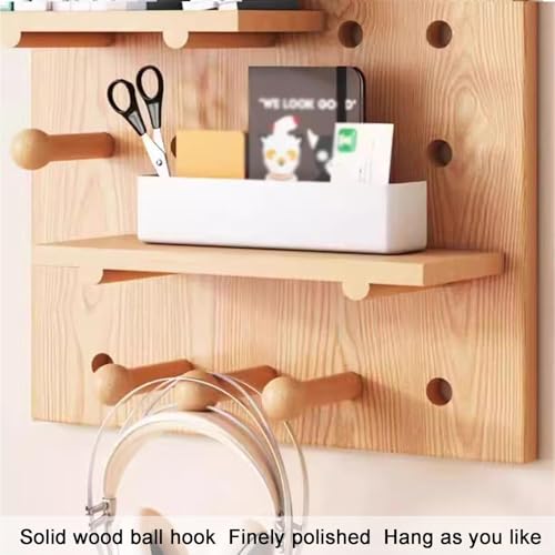 Étagère de rangement murale modulable en panneau perforé bois - 3
