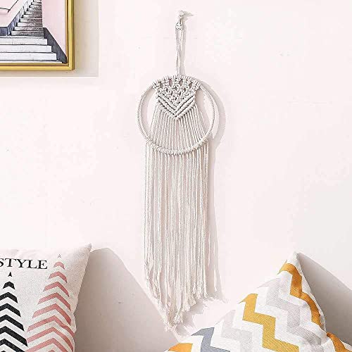 Image of WH Decor -02 Pcs Macrame Woven Wall Hanging Small Decor Boho Chic Bohemian Home Geometric Art Decor - Beautiful Apartment Dorm Room Decoration,(Size - 20 x 33cm). (Pattern - B, Wall Hanging)