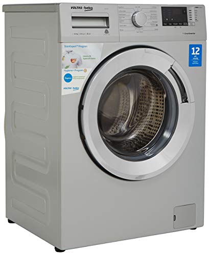 Image of Voltas Beko 6.5 Kg Inverter Fully-Automatic Front Loading Washing Machine, Inbuilt Heater, 26 Stain Remover (WFL65SC, Silver Body, Chrome Door)