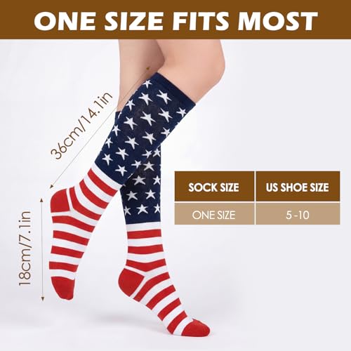 Image of American Trends Women's Knee High Socks, Novelty Holiday Printed Tall Tube Socks, Casual & Party Athletic Sports Stockings
