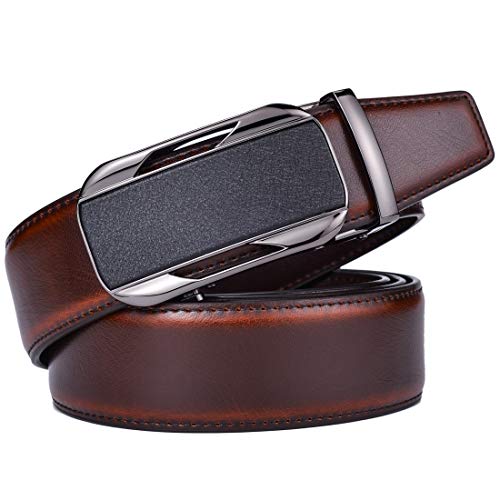 Image of Beltox Men Leather Belt w Slide Ratchet Interchangeable Buckle