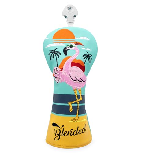 BAIRBRE Golf Club Covers Flamingos Driver Cover Fariway Wood Headcover Hybrid Head Cover Leather Golf Headcover Fit All Brand (for Hybrid)