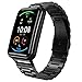 Keweni Bracelet en Métal Compatible avec Huawei Watch Fit, Bande de Remplacement Réglable en Acier Inoxydable pour Huawei Watch Fit Smartwatch (Noir)