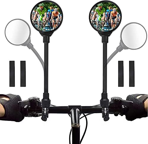 Bike Mirror 2 Pack Handlebar Rearview Mirrors 360°Rotatable Shockproof Adjustable HD Safety Rear view Convex Bicycle Mirror for Mountain Road Bikes Electric Bicycle Motorcycle