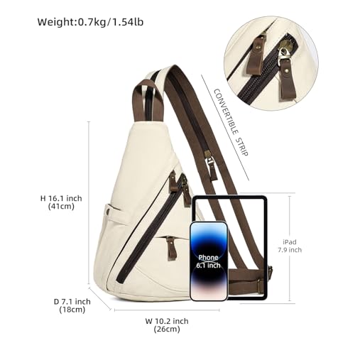 KL928 Canvas Sling Bag Backpack for Men and Women - Shoulder Backpack Shoulder Bag Cross Bag Adjustable Shoulder Strap Perfect for Outdoor Sports, Hiking, Cycling, Mountaineering, Travel