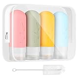 [ Bunte Design & TSA Genehmigt ]: Dieses Reiseset aus lebensmittelechtem BPA-freiem Silikon ist robust, weich, zusammendrückbar, flexibel und wiederverwendbar. Das sichere Material sorgt dafür, dass Sie nicht nur Shampoo, Spülung, Gesichtsseife, Sonnencreme, Cremes, Lotionen usw. aufbewahren können, sondern auch lebensmittelecht, verschiedene Gewürze.