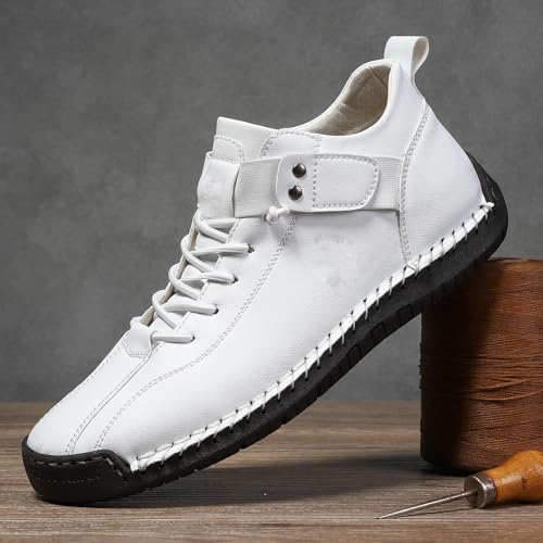 Men's Leather Orthopedic Sneakers Casual Lightweight Slip On Sports Shoes Outdoor Hiking Flat Chukka Boots Non-Slip Walking Driving Shoes2