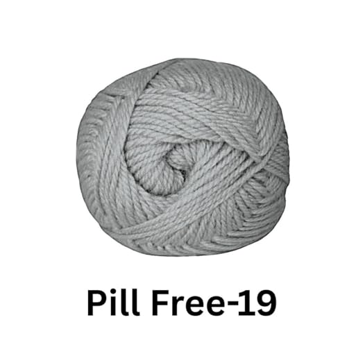Image of VCR Grey Yarn, Pill-Free Soft Knitting Yarn, 100 Grams Hank, 263 Meters Length, Low-Pill Acrylic Yarn, Soft Crosia Threads, Pack of 1, Suitable for Beanies, Caps and Gloves