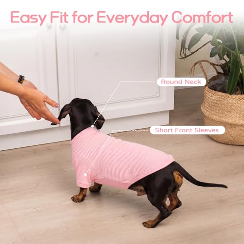 Dünner Hunderpullover für große Hunde – Leichter Rippstrick Hunde T-Shirt für Border Collie, Australian Shepherd & Labrador, Alltagspullover, Elastisch & Weich Hundeshirt, Blütenrosa XL
