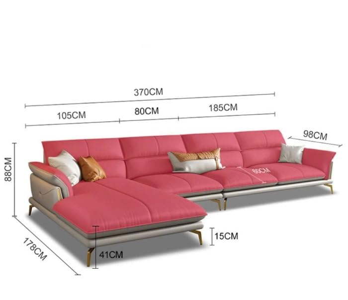 Image of LEGACY OF COMFORT Rala Modern Luxury Leatherette Sectional Sofa (Off White)