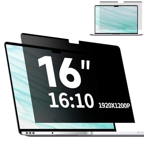Magnetic Laptop Privacy Screen 16 Inch 16:10, Removable Matte Anti Glare Blue Light Filter -...