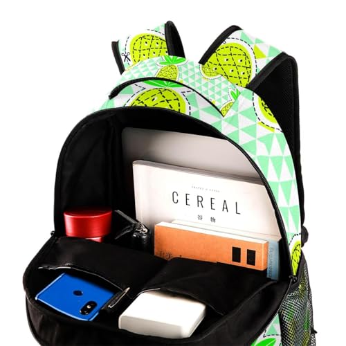 Sac à dos d'école motif ananas tropical multicolore 29x20x40cm pour ados - 4