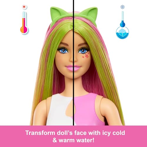 Barbie Pop Reveal Series Doll & Accessories Set, Shakes Series, Scented Cute Kitten Fashion Doll & Pet, 8 Surprises Include Color Change, JCN88