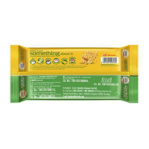 Image of Britannia NutriChoice Sugar Free Cracker Biscuits Pouch, 300 g (Pack of 2)