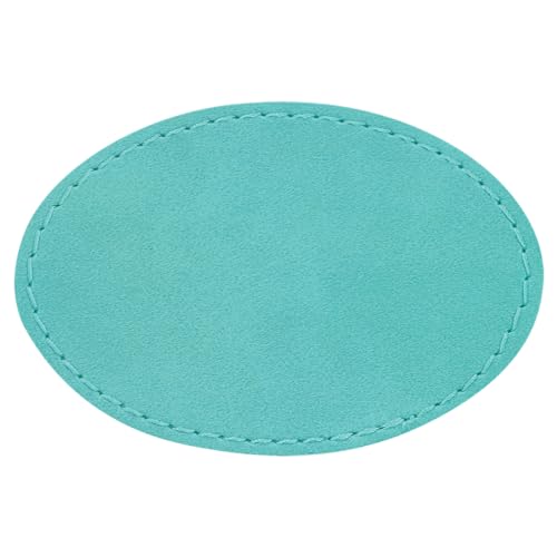 Patch de couro sintético oval azul-petróleo de 7,6 cm x 5 cm preto com adesivo - pacote com 6 azul-p
