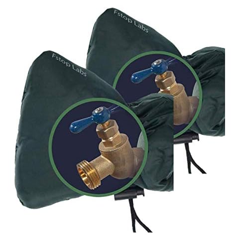 Fstop Labs Outdoor Water Faucet Cover Protector, Faucet Socks for Winter, Reusable Faucet Insulation, Anti-Freeze Hose Bib (Green, 2 Pack Covers) Cover