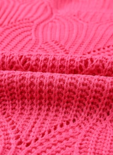 Image of Dokotoo Womens Sweaters 2026 Crewneck Cute Elegant Soft Long Sleeve Hollow Cable Knit Pullover Tops