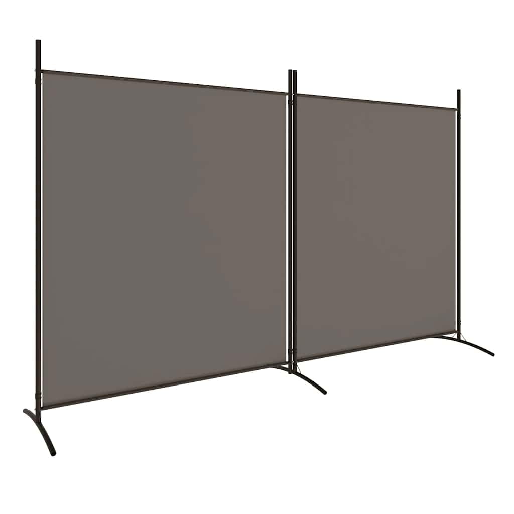vidaXL 2-Panel Room Divider Folding Privacy Protection Screen Room Separator Paravent Wall Partition Panel Screen Dressing Wall Anthracite Fabric