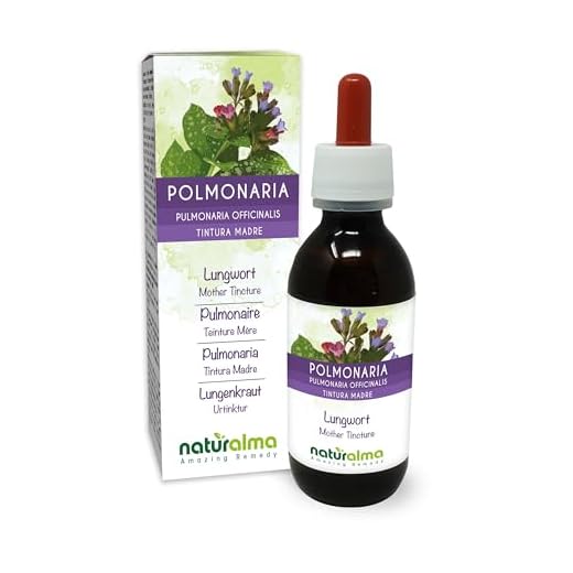 Pulmonaria (Pulmonaria officinalis) hierba con flores Tintura Madre sin alcohol Naturalma - Extracto líquido gotas 120 ml - Complemento alimenticio - Vegano