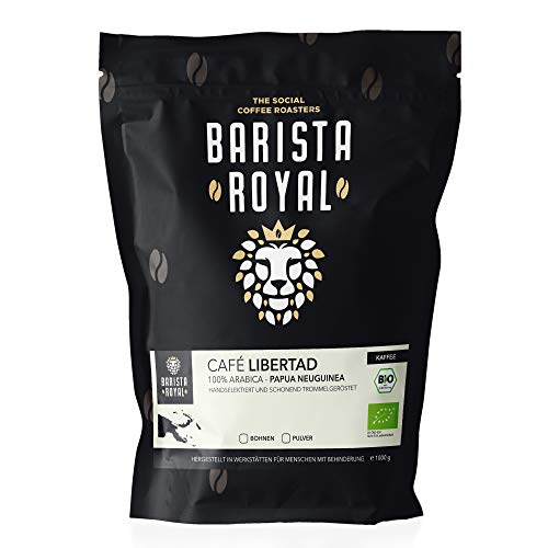BARISTA ROYAL Bio Kaffeebohnen 1kg "Café Libertad" | Frische Kaffeebohnen aus Papua Neuguinea | 100% Arabica Kaffee ganze Bohnen | Ideal für Vollautomat und Filtermaschine Cover