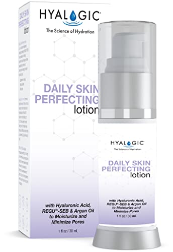 Hyalogic HA Daily Skin Perfecting Lotion 1oz - The Premium Spa-Grade Hyaluronic Acid Facial Moisturizer to Control Oiliness and Improve Skin Texture - 1 Fl Ounce